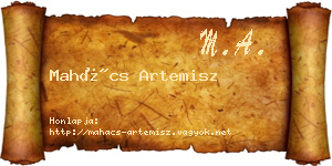Mahács Artemisz névjegykártya